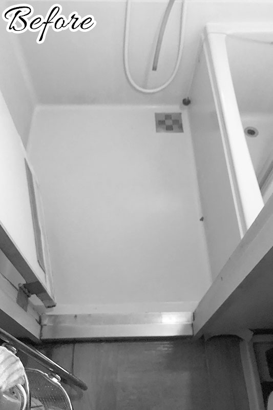 段差のある浴室