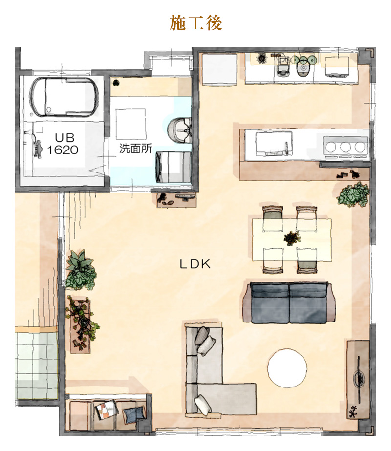 After和室・LDの部分を抜粋